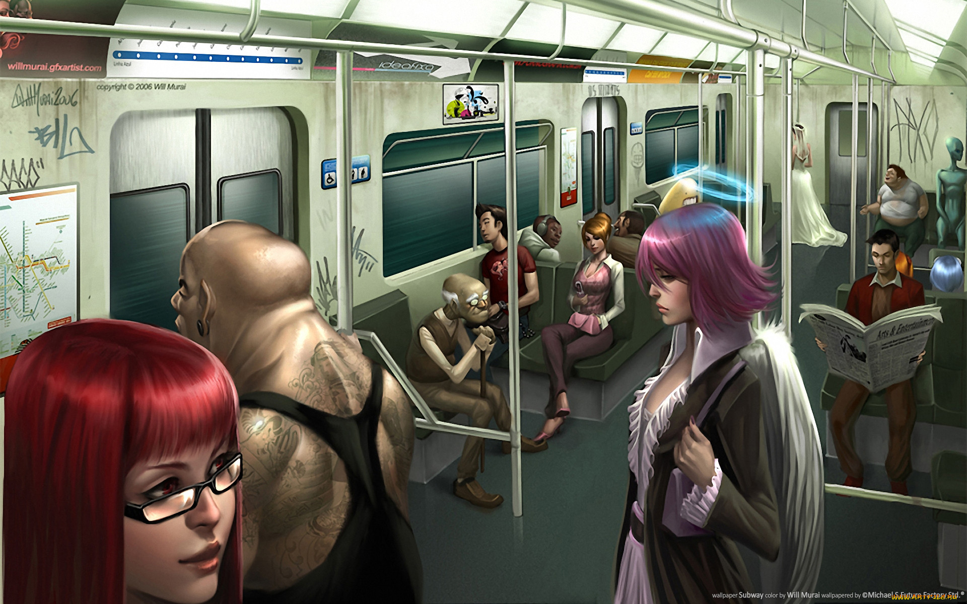 subway, рисованные.